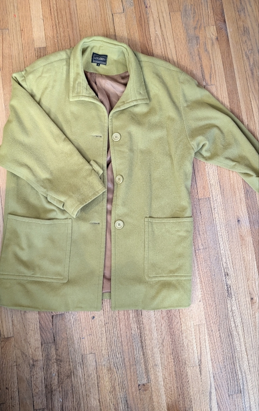 ​VTG Louben Canada Chartreuse Wool Cashmere Coat Size 4